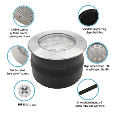 IP67 LED luz subterránea 12W 24W 36W luces de jardín al aire libre