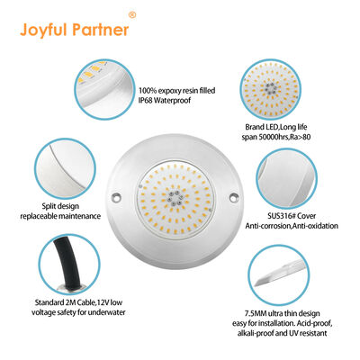 316 Acero inoxidable LED PAR56 Luz de piscina Resina llena IP68 Piscinas con luz LED