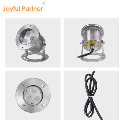 Luces LED subacuáticas 3x3W RGB 3en1 Acero Inoxidable 316SS IP68 12V-24V Foco de bajo voltaje para aplicaciones paisajísticas