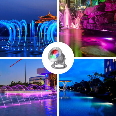 Luces LED subacuáticas 3x3W RGB 3en1 Acero Inoxidable 316SS IP68 12V-24V Foco de bajo voltaje para aplicaciones paisajísticas