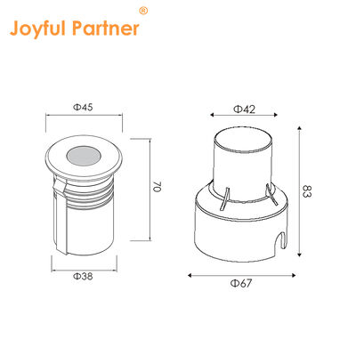 Luz ascendente subterránea IP67 3W LED CREE Diseño antideslumbrante DIA45MM Carcasa de aluminio para carreteras