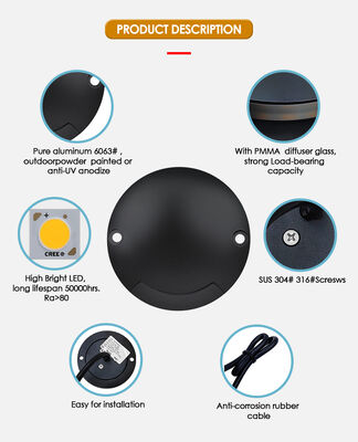 Vista lateral luz de paso LED IP67 1W 2W cuerpo de material de aluminio Dirección única Dirección doble DC24V Blanco cálido