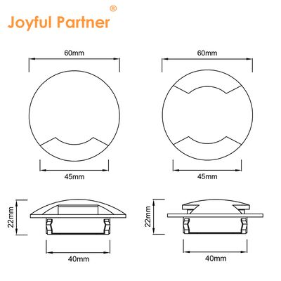 Luz LED Subterránea de Vista Lateral 1W 3W 12V-24VDC Aluminio Puro 6063# Carcasa