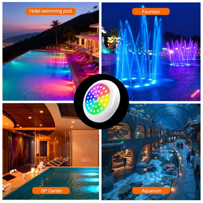 Luces de piscina LED DC12V 25W RGB que cambian de color, rellenas de resina con control remoto de la aplicación Tuya
