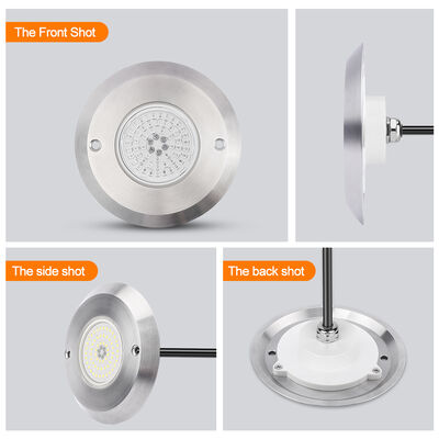 Luces LED para piscina DC12V 42W 10MM de espesor Integradas SMD 2835 RGB con cambio de color Rellenas de resina con material de acero inoxidable