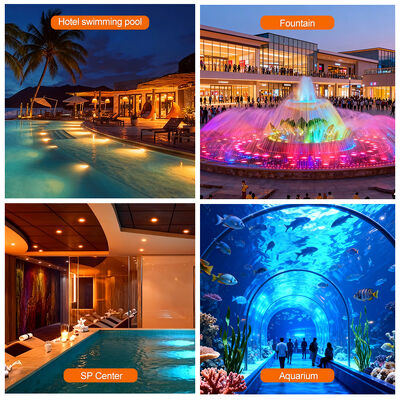 AC12V Luz de la piscina RGB bajo el agua 6W SMD5050 PC Decoración de la vivienda con 18 teclas