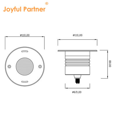 Luz empotrada subacuática con cara de acero inoxidable 316, material de grado marino con diámetro de 110MM