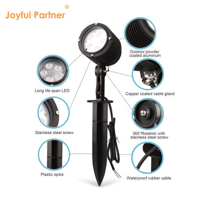 Luz de jardín LED CE con ángulo de haz de 30 grados, 10W RGB 3 en 1, 24V CC, IP65, impermeable, con púa
