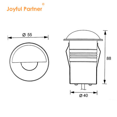 Luz LED subterránea Semi sombreado DC24V DIA55MM 3W 3000K IP67 Para aplicación en el camino del jardín