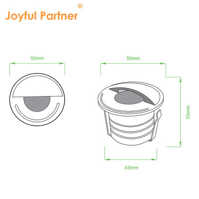 Luzes LED Subterráneas 3W AC 85-265V 1/2/3/4 Lente óptica lateral DIA55MM*H55MM con cable de alimentación de 0,5M