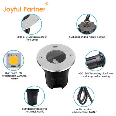 Joyful Partner In-Ground Light COB Factory Customized IP67 Protección contra el agua soporte de atenuación AC100-240V