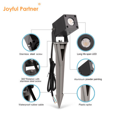 Luzes de jardín LED 2W CREE LED IP65 impermeable DC24V de aluminio anodizante Cuerpo de superficie montado en el suelo