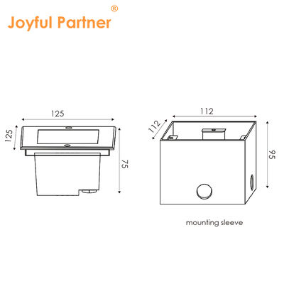 Acero cuadrado Inground Up Light AC100-240V 4 * 2W LED 316 de acero inoxidable con cable eléctrico de 0,5M