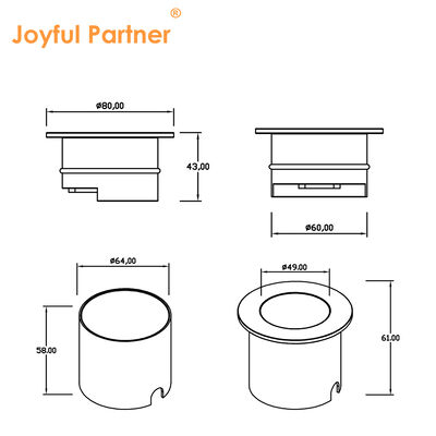 Luces Subterráneas LED Diseño Antideslumbrante Profundo Aluminio Puro 6063# Carcasa 4W LED Blanco Cálido