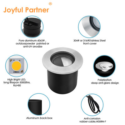 Luces Subterráneas LED Diseño Antideslumbrante Profundo Aluminio Puro 6063# Carcasa 4W LED Blanco Cálido