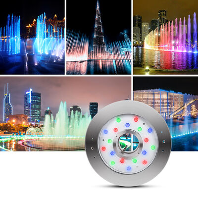 Luces de Fuente LED Material de Acero Inoxidable RGBW 4 en 1 Iluminación Subacuática para Exteriores en Paisajes