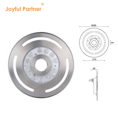 Luz de fuente LED 316L de acero inoxidable de vidrio templado DC12V24V 12x3W RGB3in1 LED CRI85