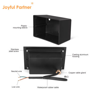 Luz de pared empotrada LED para exteriores 2W IP65 con manguito de montaje Ra85 Lente óptica AC100-240V