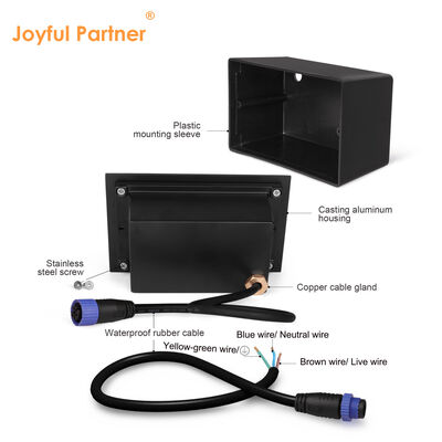 Luz de pared empotrada LED para exteriores 2W IP65 con manguito de montaje Ra85 Lente óptica AC100-240V