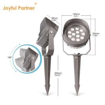 Foco LED para Jardín 12W 24W 36W Driver DMX512 Integrado DC24V RGB3in1 Cuerpo de Lámpara de Aluminio Negro Carcasa de Aluminio para Iluminación de Árboles