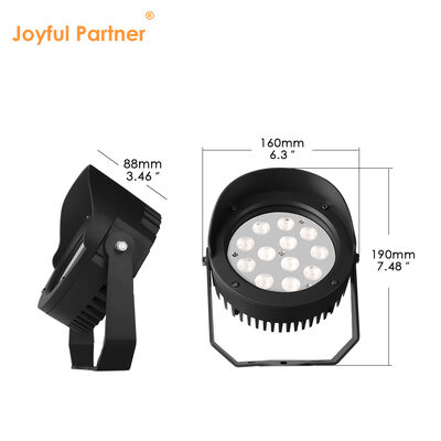 Foco LED para Jardín 36W Driver DMX512 Integrado DC24V RGB3in1 Carcasa Negra con Recubrimiento en Polvo Diámetro 160MM
