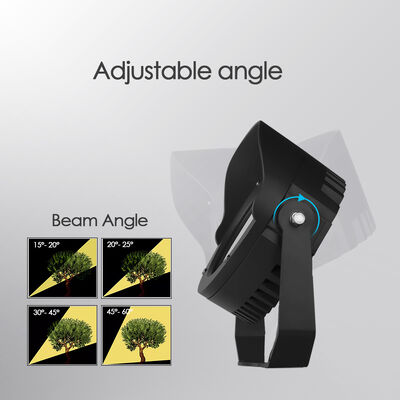 Foco LED para jardín con ángulo de haz ajustable 36W, driver DMX512 integrado, DC24V RGB3in1