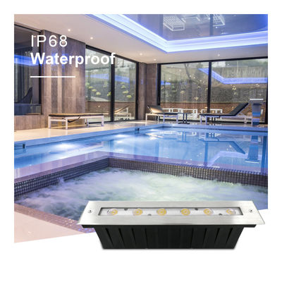 Luz lineal subacuática de acero inoxidable 316 DMX 512 RGB 12W DC24V Lente asimétrica RGB3EN1