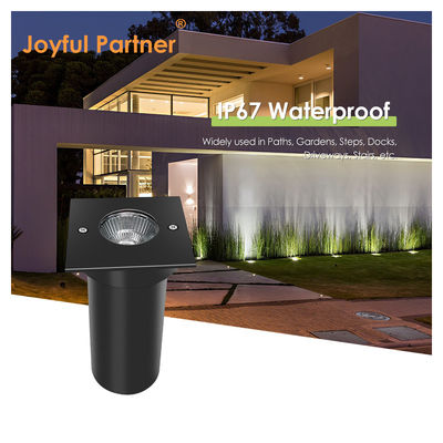 6W COB LED 85mm*85mm Casas de aluminio negro Forma cuadrada Luces LED enterradas subterráneas para jardines al aire libre
