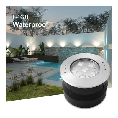 Luz subacuática LED de acero inoxidable 316 de 24 voltios, 6W y 12W, con blanco frío y manguito de montaje de plástico para estanques de natación
