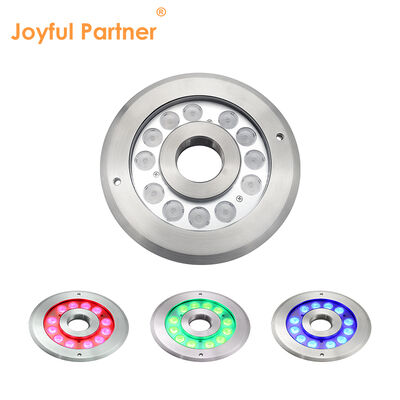 Luz de fuente LED DMX 512 Empotrada IP68 12W 24W RGB Acero Inoxidable Chorro de Agua