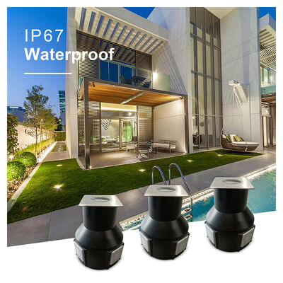 Luz LED empotrada en suelo con ángulo de haz de 8 grados DC24V 3W 3000K 50*50MM con cuerpo de aluminio IP67