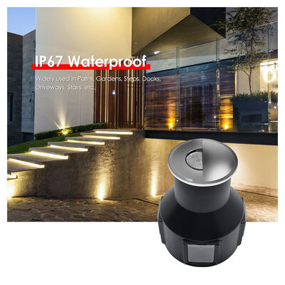 Luzes LED Subterráneas 3W AC 85-265V 1/2/3/4 Lente óptica lateral DIA55MM*H55MM con cable de alimentación de 0,5M