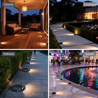 IP65 calificado 1W LED luz de cubierta subterránea Iluminación de escalones exteriores Iluminación de calzada 12V Iluminación subterránea para uso en carretera