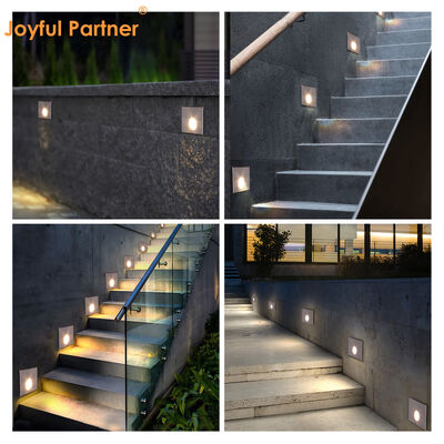 Luz de pared LED empotrada 3W 60° haz aluminio blanco iluminación de pasarela exterior